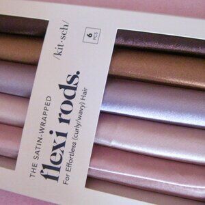 SATIN WRAPPED FLEXI RODS FOR CURLY/WAVY HAIR 6 PIECES IN BOX-NEW